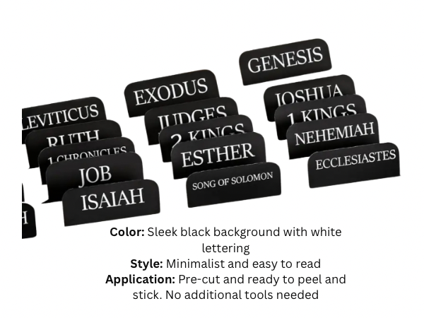 75 Bible Tab Stickers (Black & White)